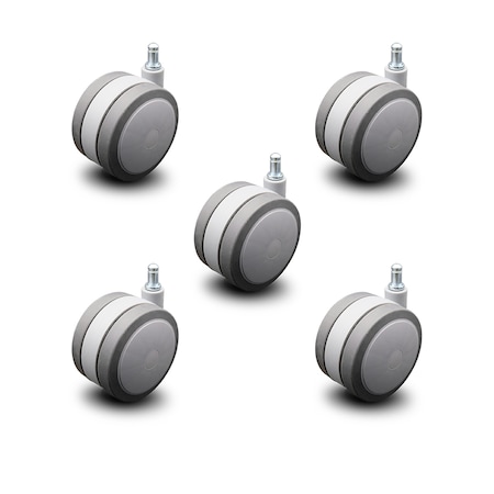 Service Caster 4" Gray Soft Wheel Grip Ring Office Chair Casters  SCC, PK5 SCC-GR02S100-TPR-GRY-716-5